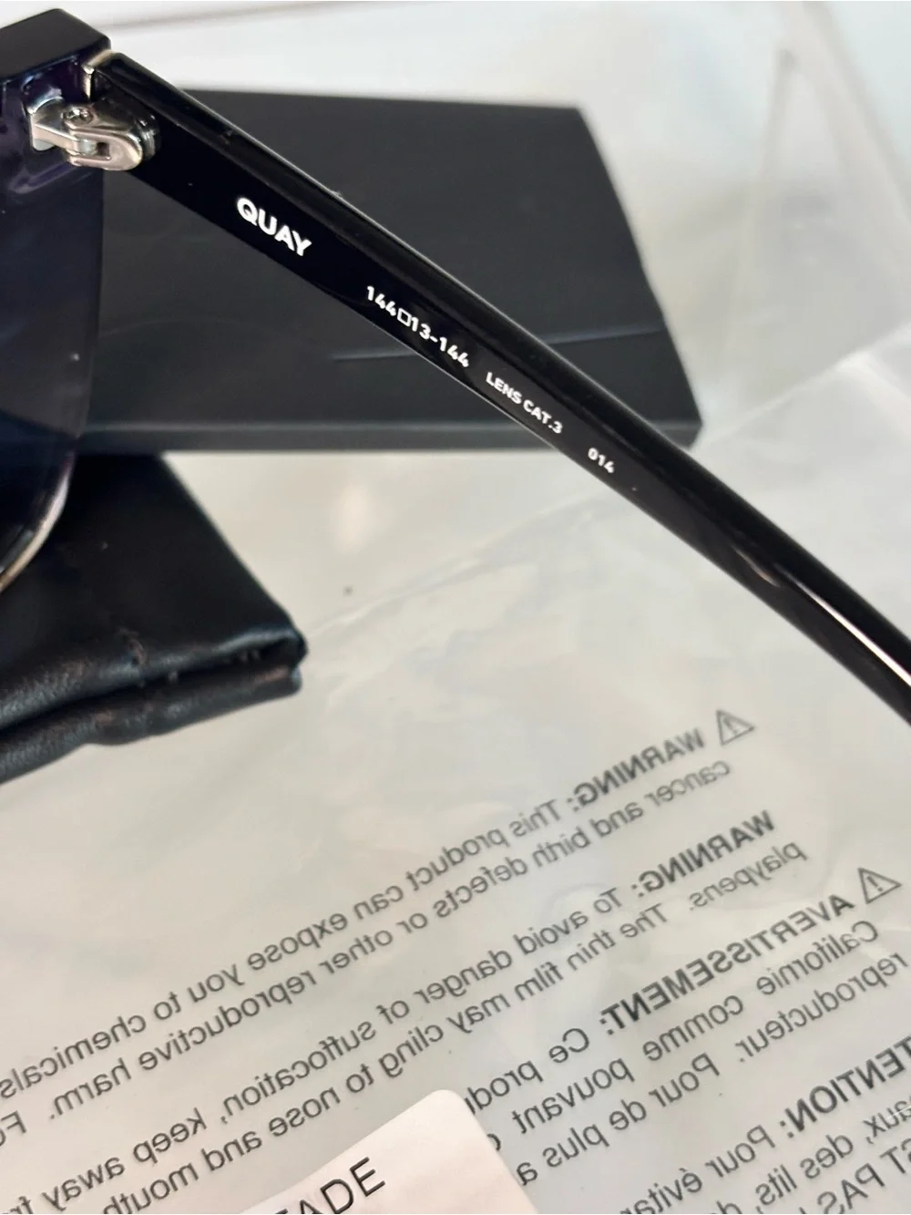 QUAY Come Thru Oversized Sunglasses Black Fade Gradient UV NWT